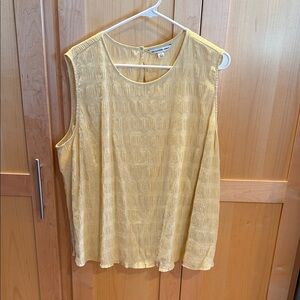 Zac & Rachel Textured Yellow Stretchy Blouse 2XL EUC